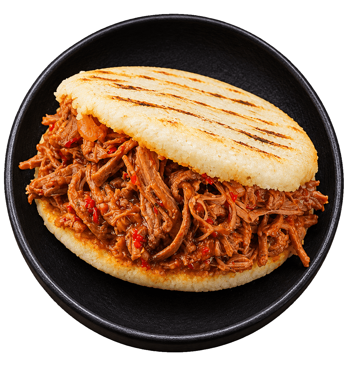 Con carne desmechada